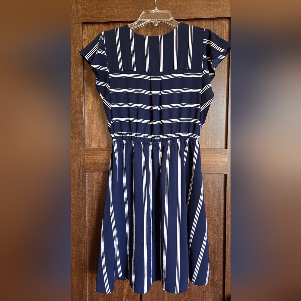 Navy Striped Women's Dress - Picture 3 of 7